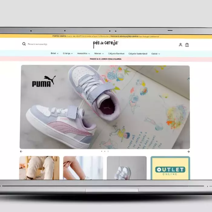 A Pés de Cereja é uma sapataria infantil e juvenil portuguesa que conquistou famílias com produtos de excelência e um atendimento diferenciado